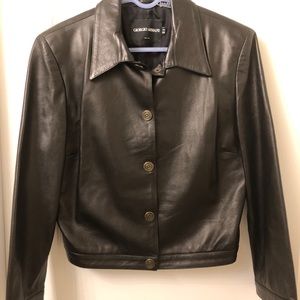 Giorgio Armani Vintage Black Leather Jacket